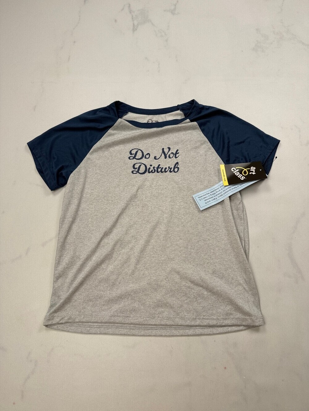 Art Class Do Not Disturb Sleep Graphic Tee Navy 2010s Statement Style - Girls XL